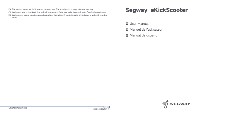 Page 1 de la notice Manuel utilisateur Segway Ninebot Kickscooter ZT3 Pro