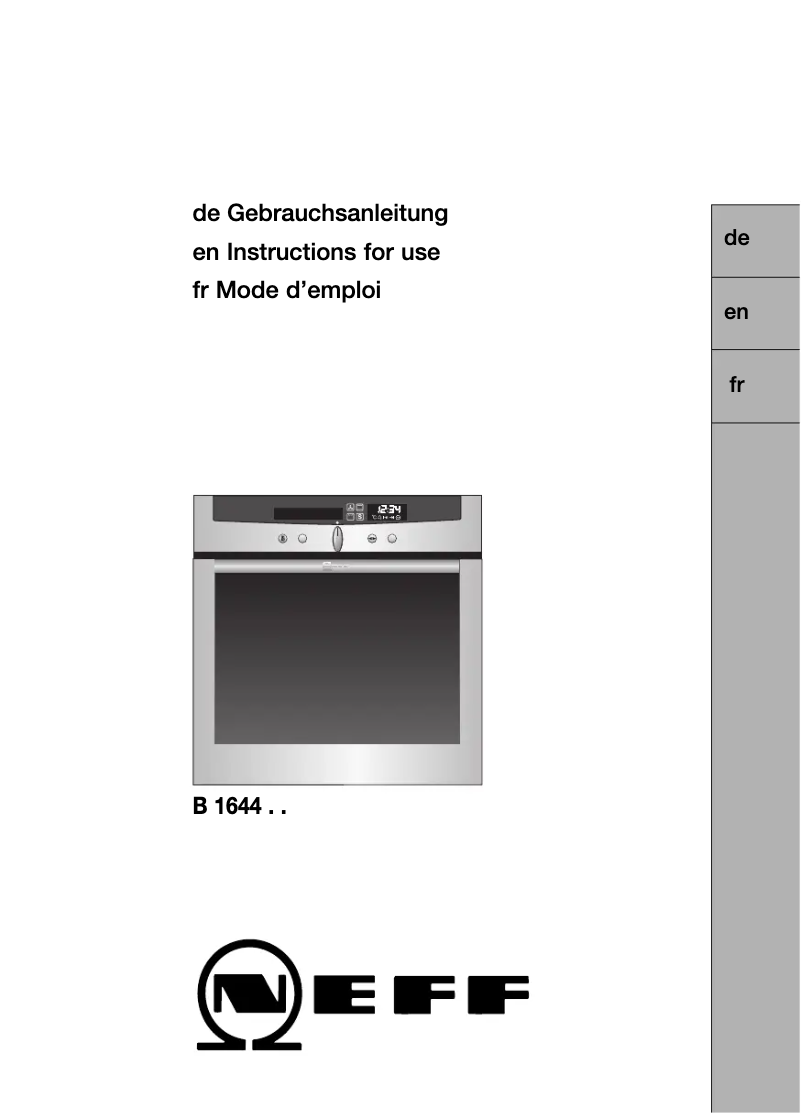 Page n°1 - Manuel utilisateur Neff B1644N0