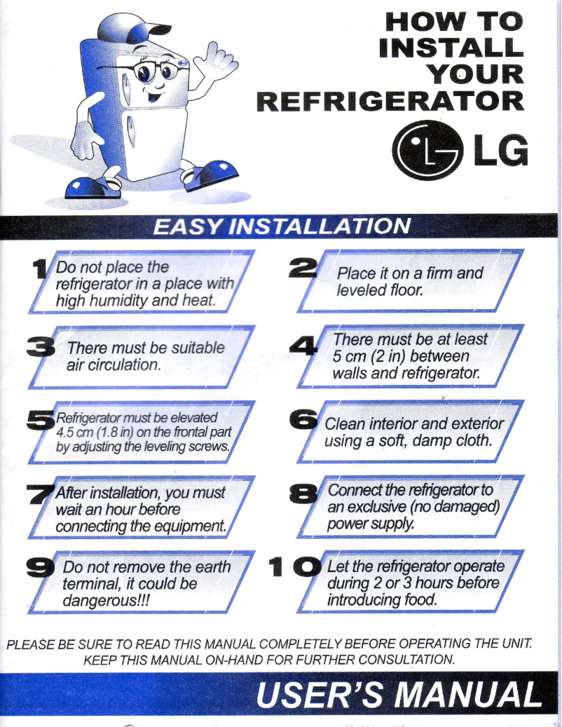 Page n°1 - Manuel utilisateur LG GR55N62CVC