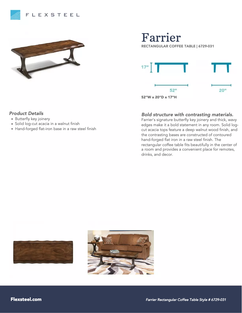 Page 1 de la notice Manuel utilisateur Flexsteel Farrier 6729-031