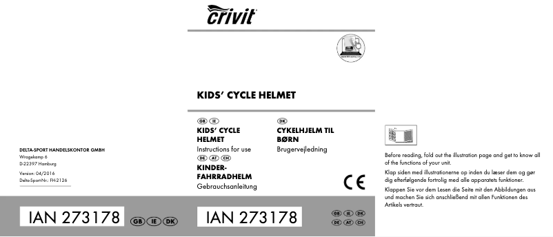 Page 1 de la notice Manuel utilisateur Crivit IAN 273178