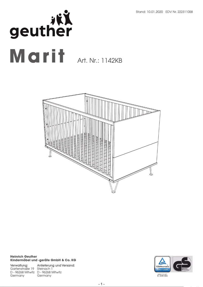 Image de la première page du manuel de l'appareil Marit 1142KB