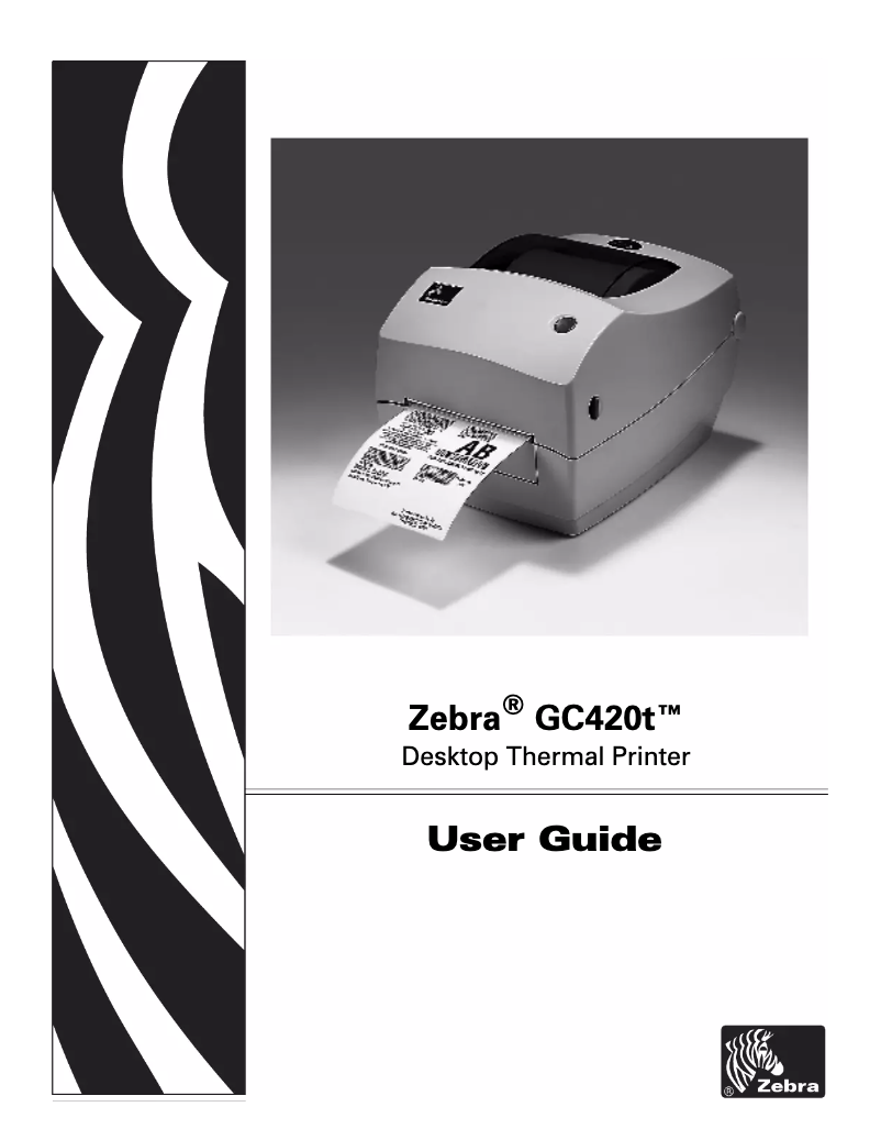 Page n°1 - Manuel utilisateur Zebra GC420t