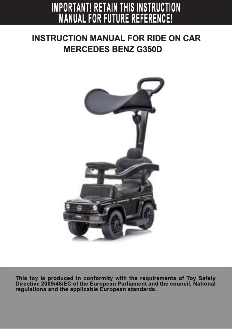 Page 1 de la notice Manuel utilisateur Chipolino Ride on Car Mercedes Benz G350D