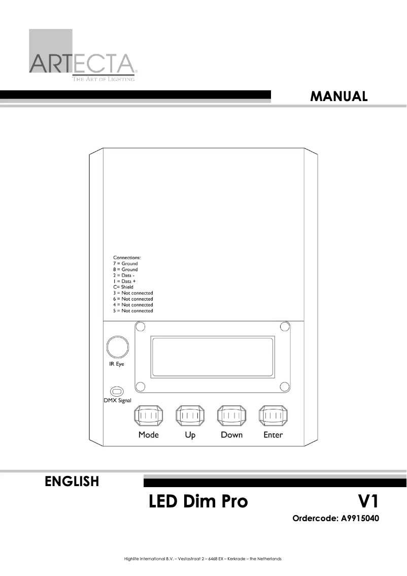 Image de la première page du manuel de l'appareil LED Dim Pro