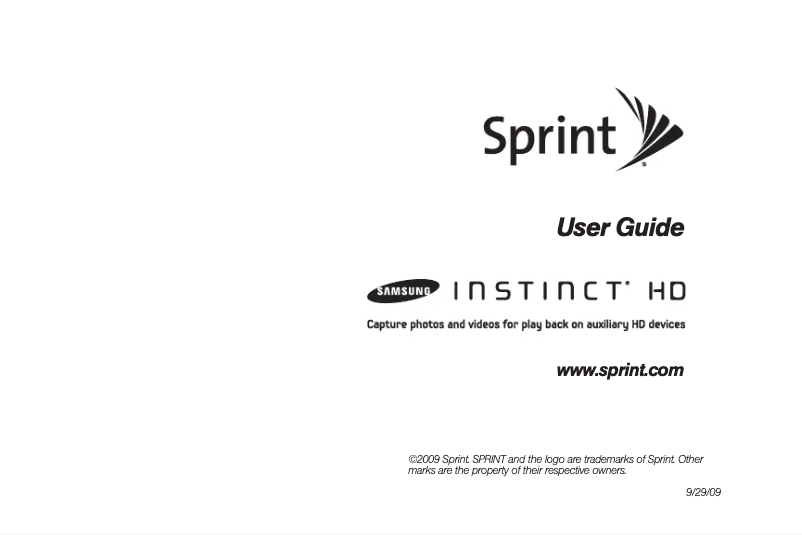 Page n°1 - Manuel utilisateur Samsung Instinct HD