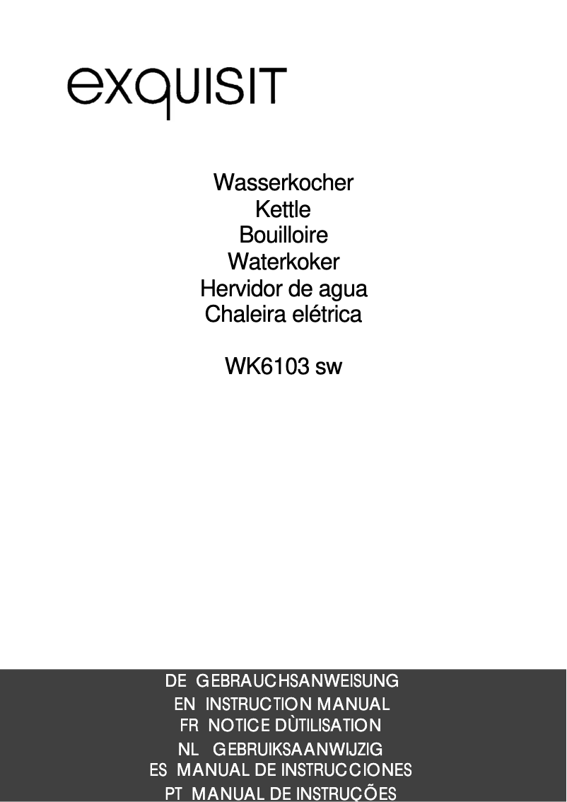 Image de la première page du manuel de l'appareil WK 6103 swi