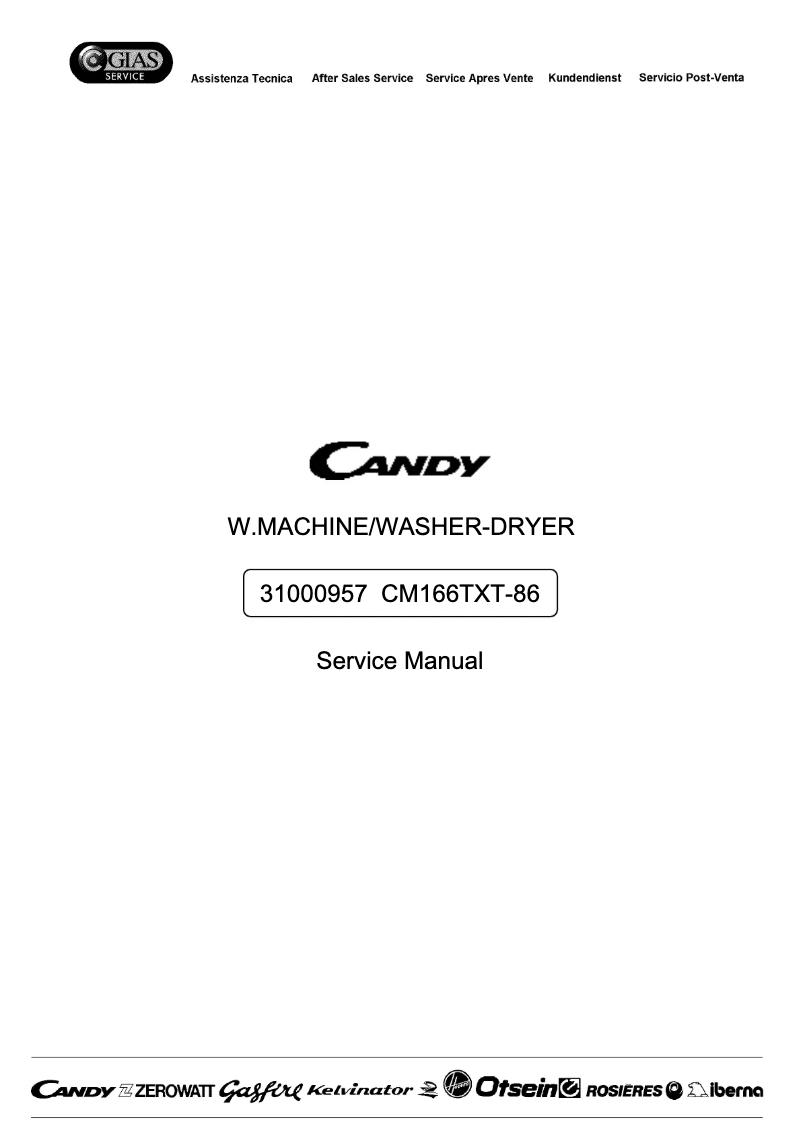 Page n°1 - Manuel utilisateur Candy CM166TXT-86S