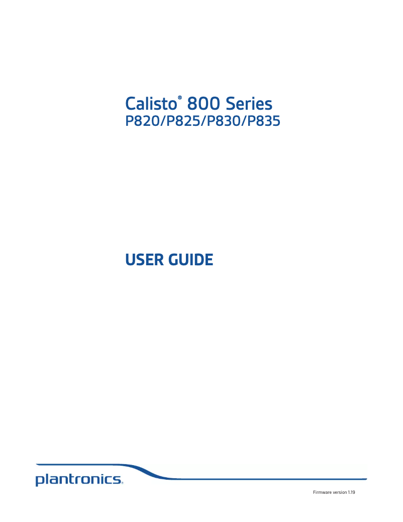Page n°1 - Manuel utilisateur Plantronics 83956-03