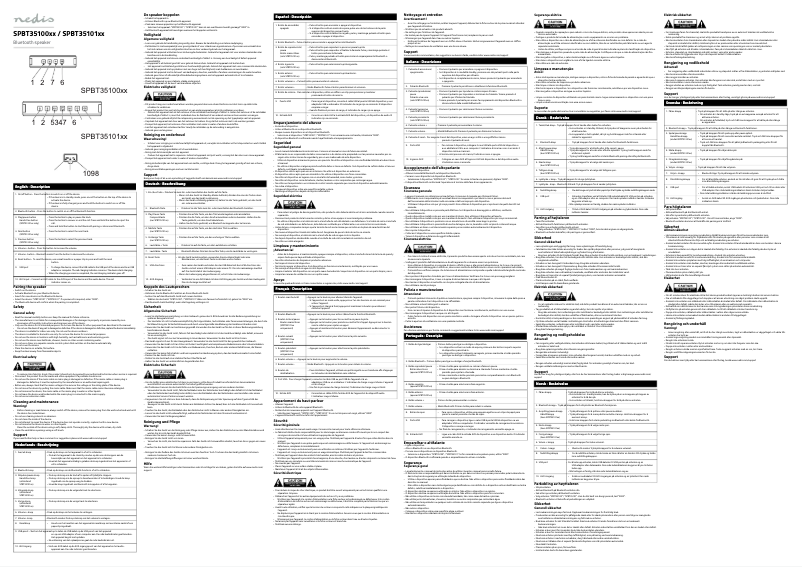 Page 1 de la notice Manuel utilisateur Nedis SPBT35100BK