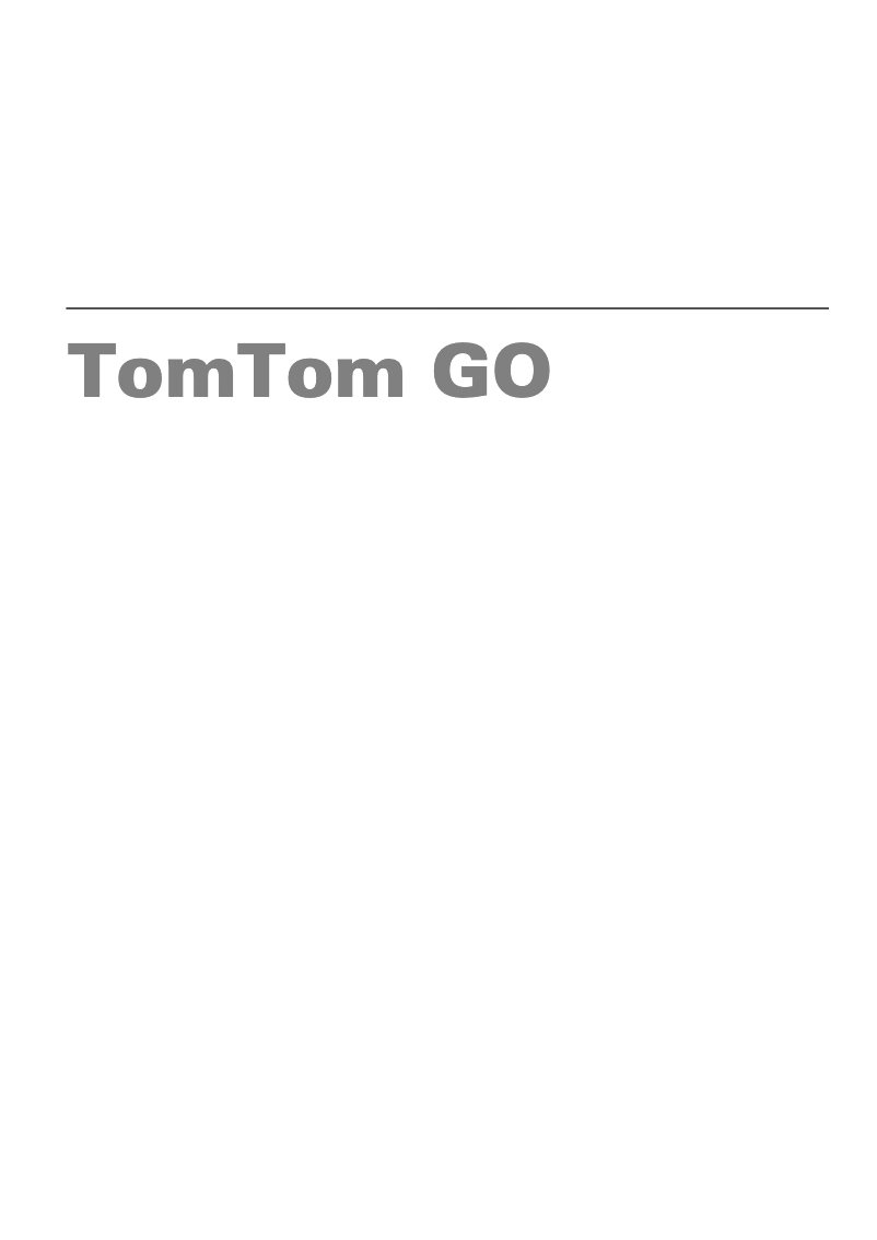 Page n°1 - Manuel utilisateur TomTom GO 910
