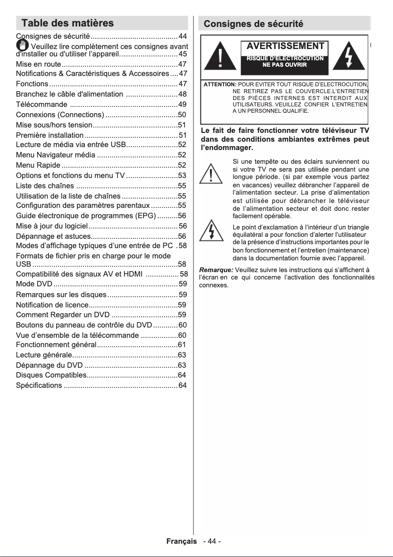 Page n°1 - Manuel utilisateur Telefunken D32H265A3D