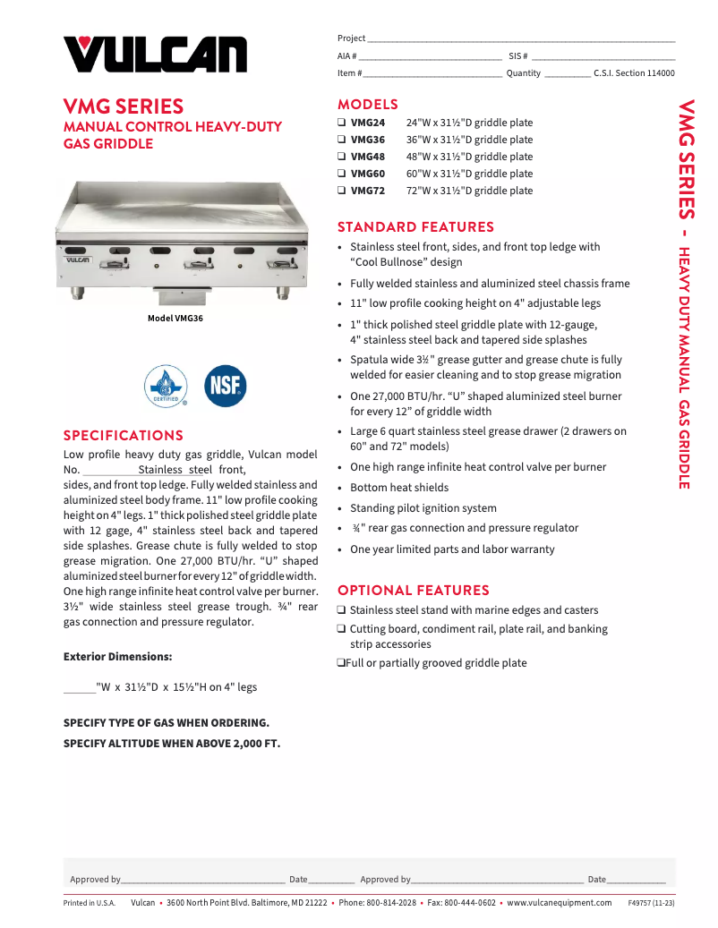 Image de la première page du manuel de l'appareil VMG60