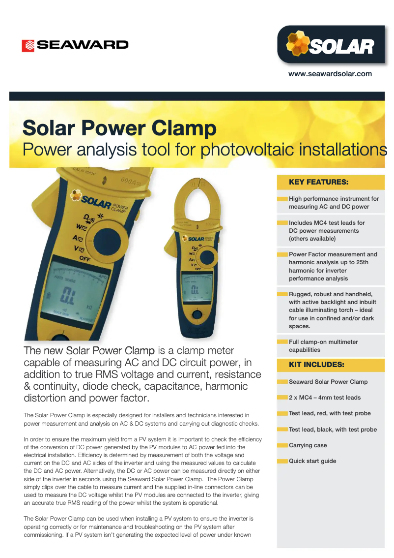 Page n°1 - Fiche technique Seaward Solar