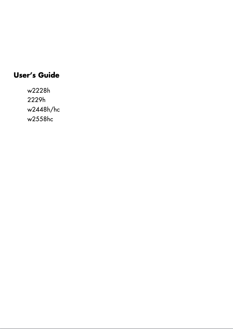 Page 1 of the manual User Manual HP W2228H