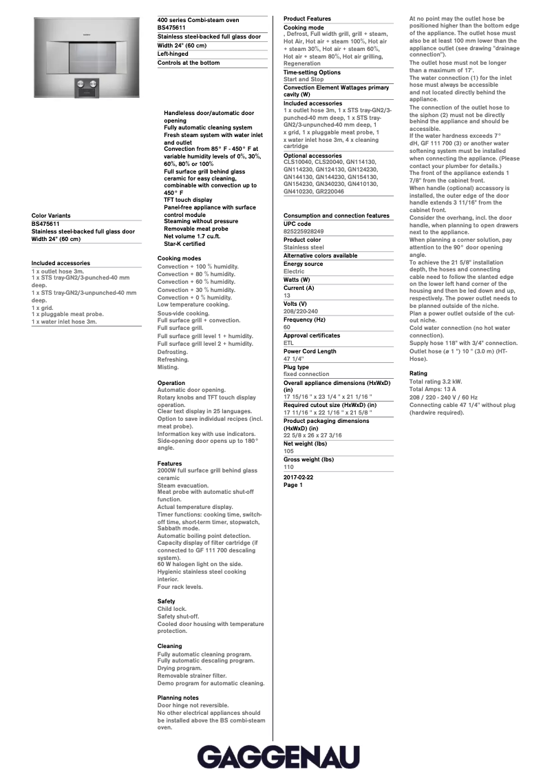 Imagen de la primera página del manual del dispositivo BS471611