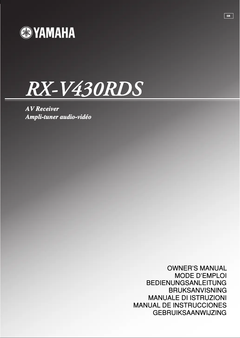 Page 1 de la notice Manuel utilisateur Yamaha RX-V430RDS