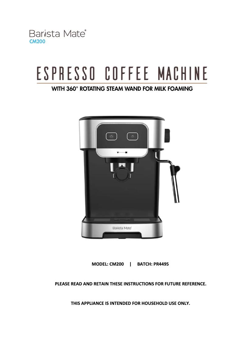 Image de la première page du manuel de l'appareil CM200