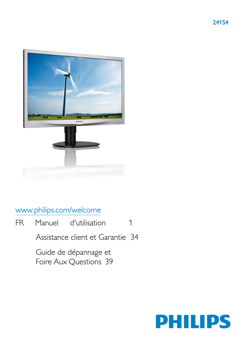 Page n°1 - Manuel utilisateur Philips S Line 241S4LCB