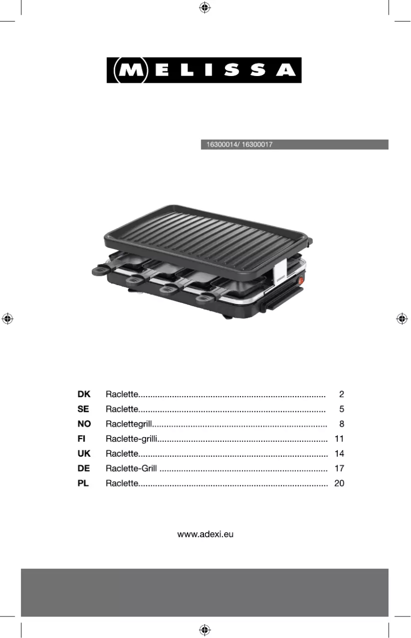 Page 1 de la notice Manuel utilisateur Melissa 16300014