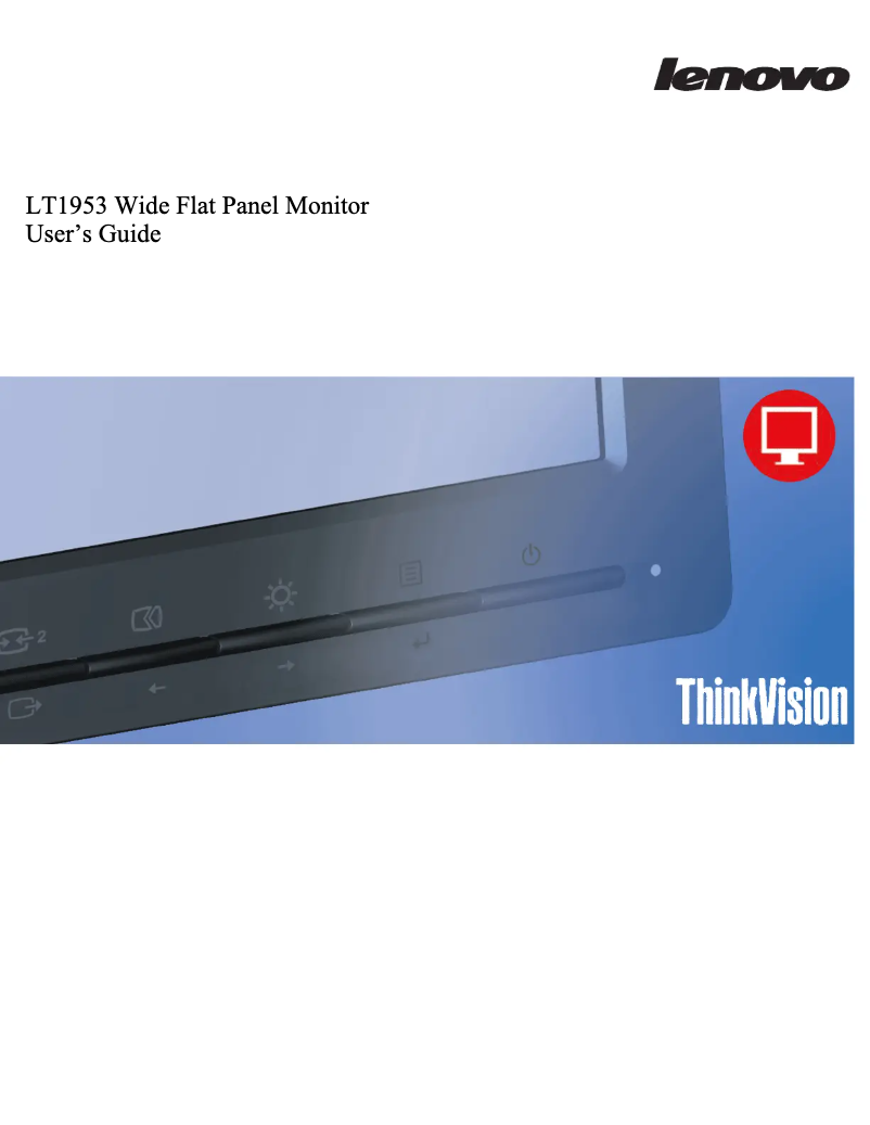 Page n°1 - Manuel utilisateur Lenovo ThinkVision LT1953