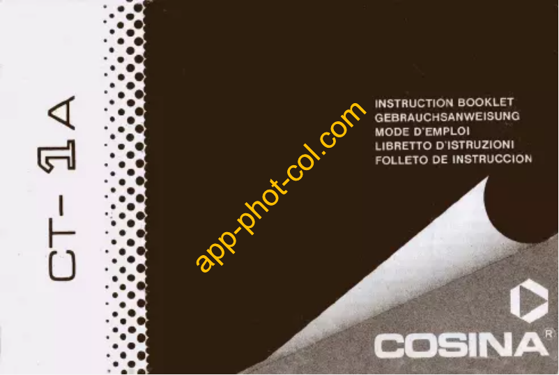 Page n°1 - Manuel utilisateur Cosina CT-1A