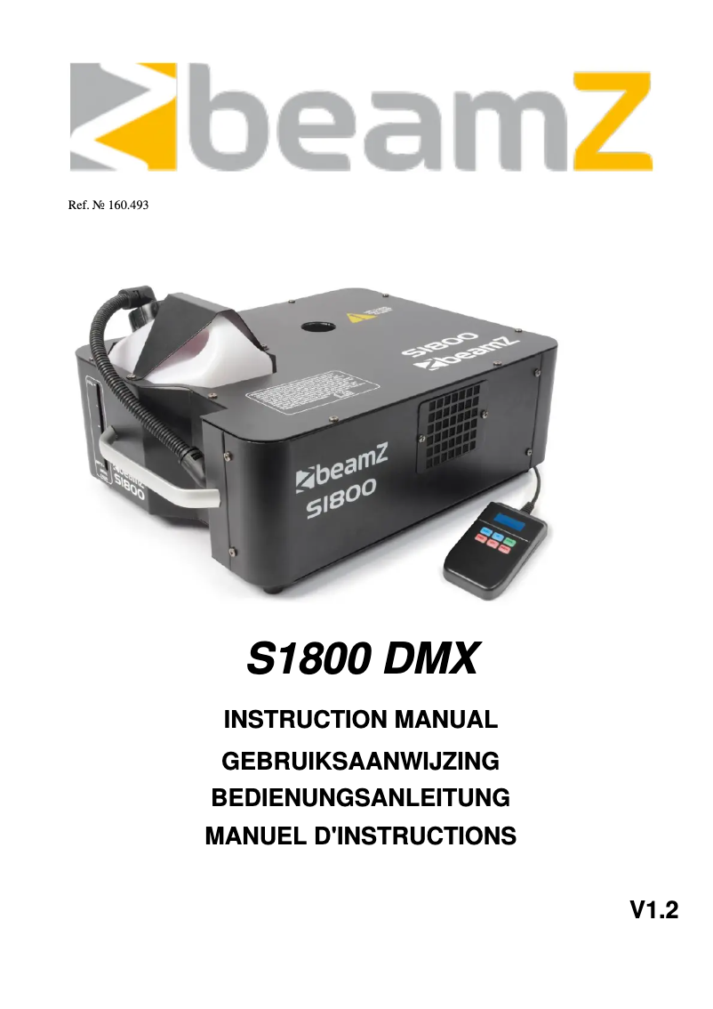 Page n°1 - Manuel utilisateur BeamZ S1800 DMX