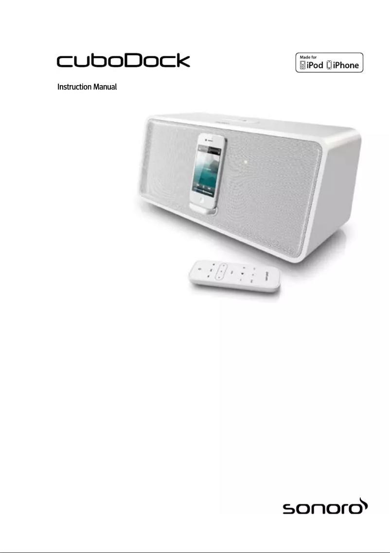 Page n°1 - Manuel utilisateur Sonoro cuboDock AU-7000