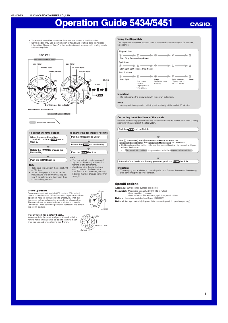Page 1 de la notice Manuel utilisateur Casio MCW-100H-9AVEF