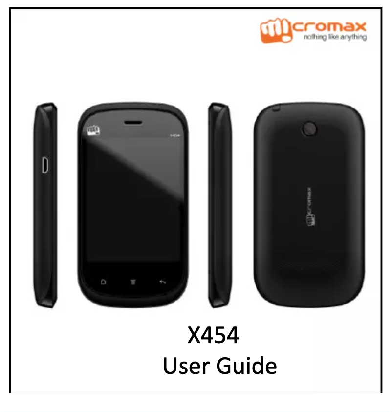 Page 1 de la notice Manuel utilisateur Micromax X454