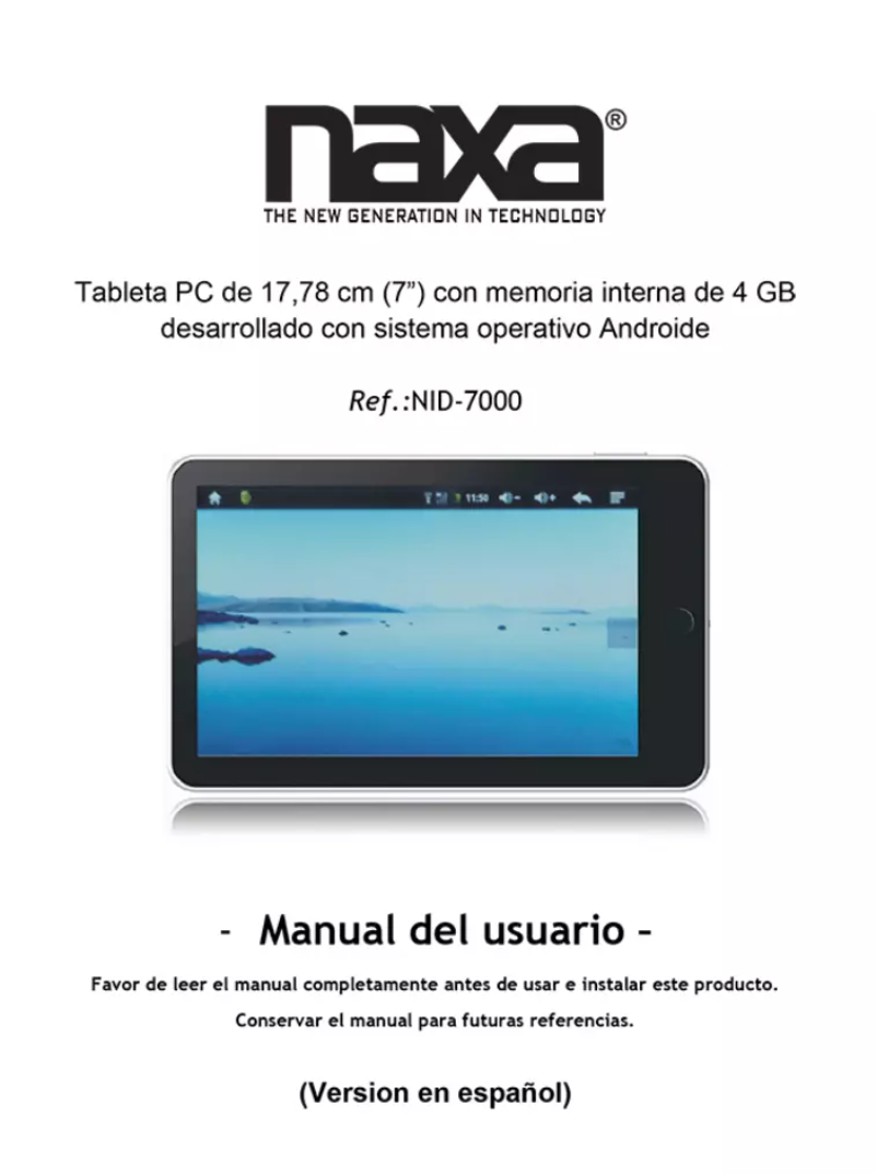 Page 1 de la notice Manuel utilisateur Naxa NID-7000