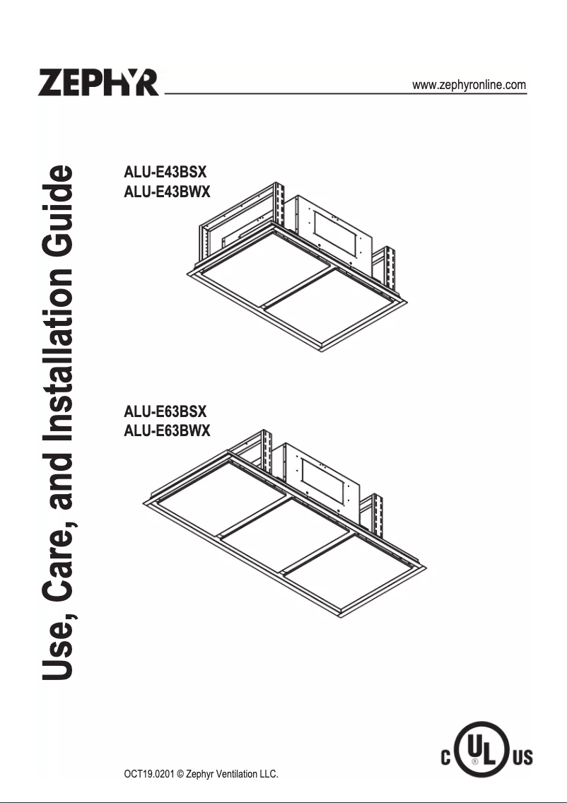 Page 1 de la notice Guide d'installation Zephyr ALU-E43BSX