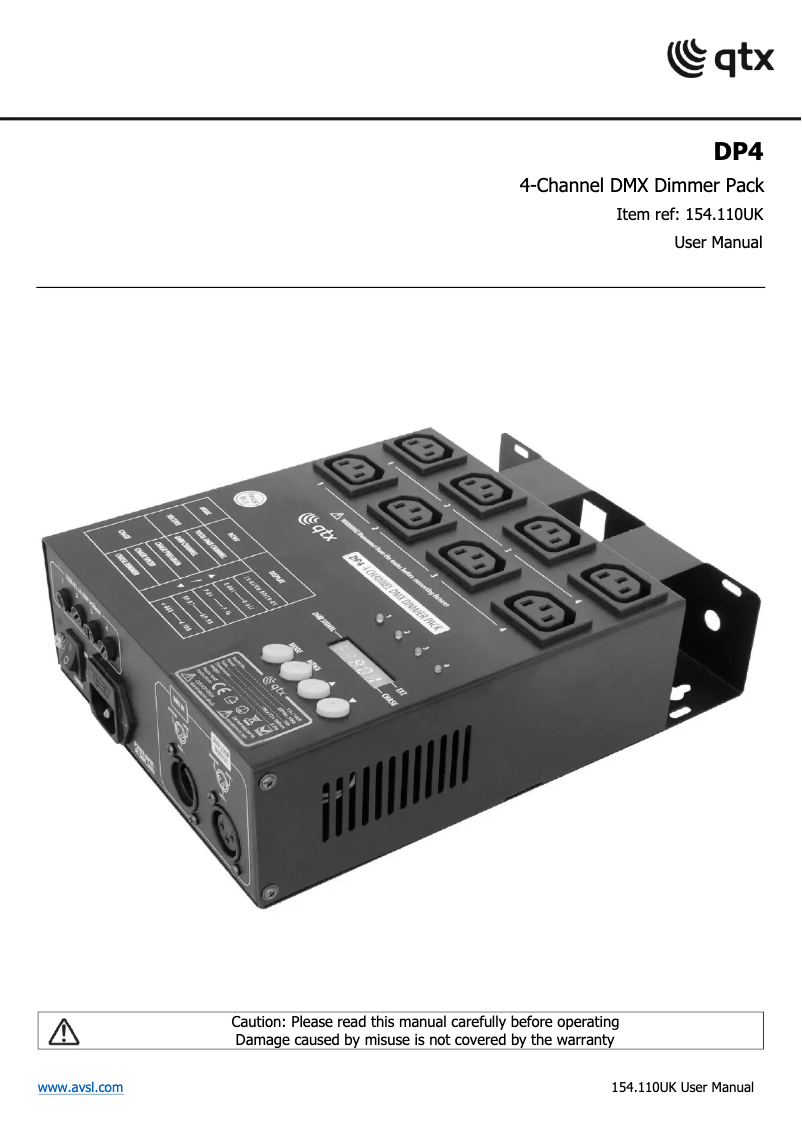 Page 1 de la notice Manuel utilisateur Qtx DP4