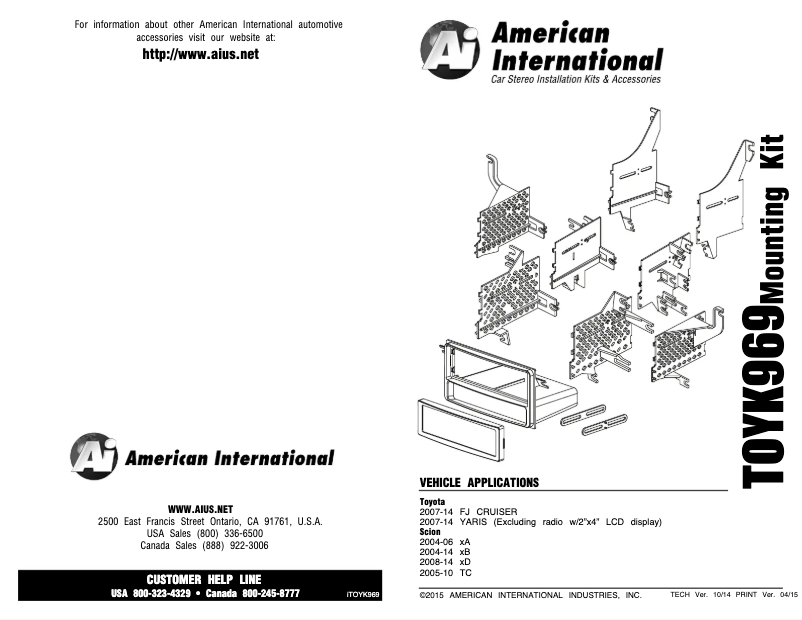 Page 1 de la notice Manuel utilisateur PAC TOYK969