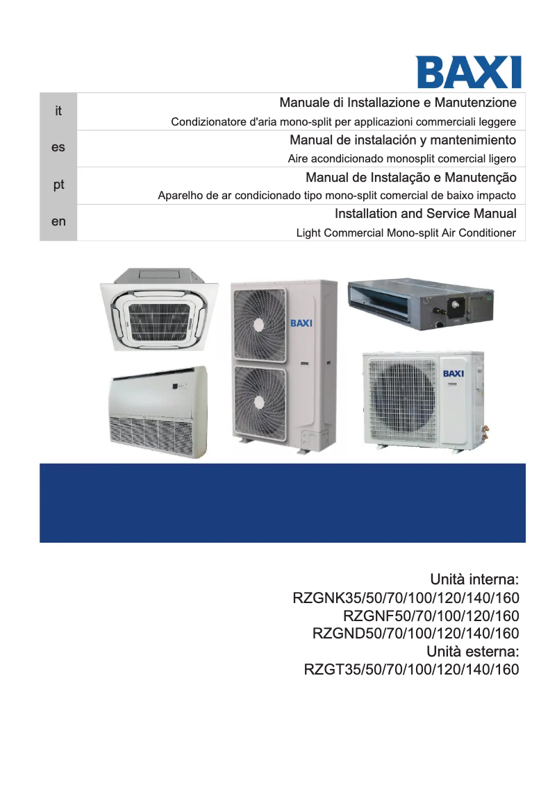 Page 1 de la notice Manuel utilisateur Baxi RZC50
