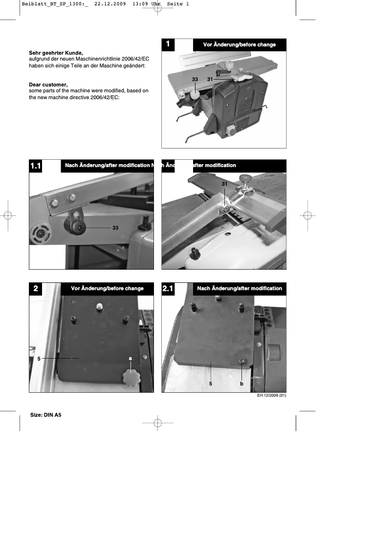 Image de la première page du manuel de l'appareil BT-SP 1300