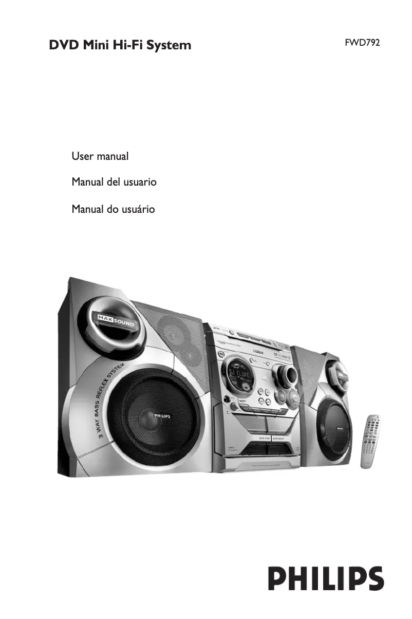 Page 1 de la notice Manuel utilisateur Philips FWD792