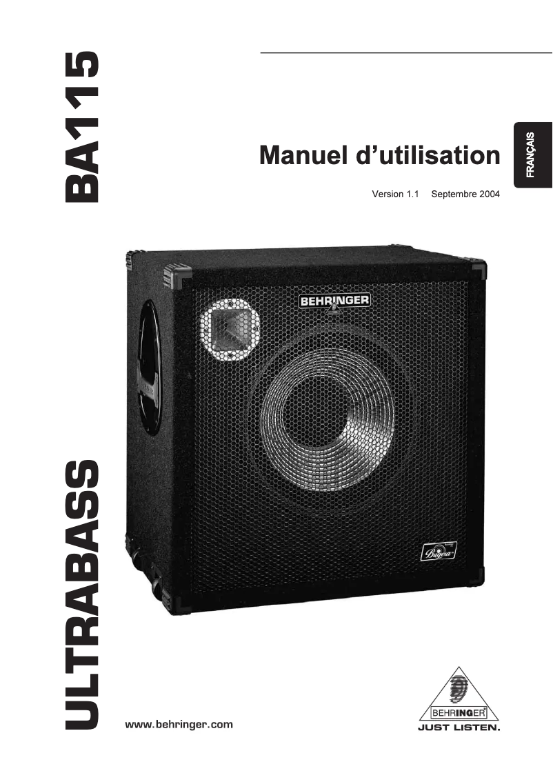 Imagen de la primera página del manual del dispositivo Ultrabass BA115