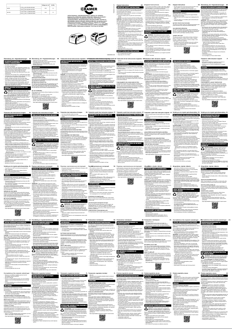 Page 1 de la notice Manuel utilisateur Cramer 48SK96