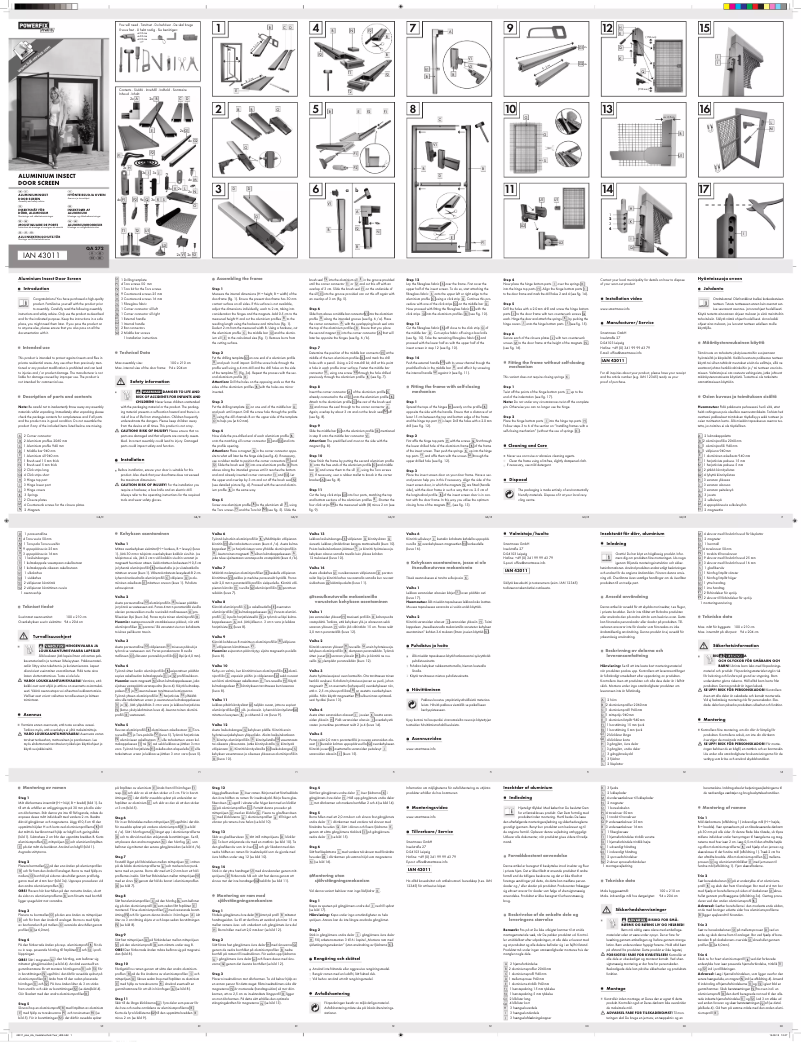 Page 1 de la notice Manuel utilisateur Powerfix IAN 43011