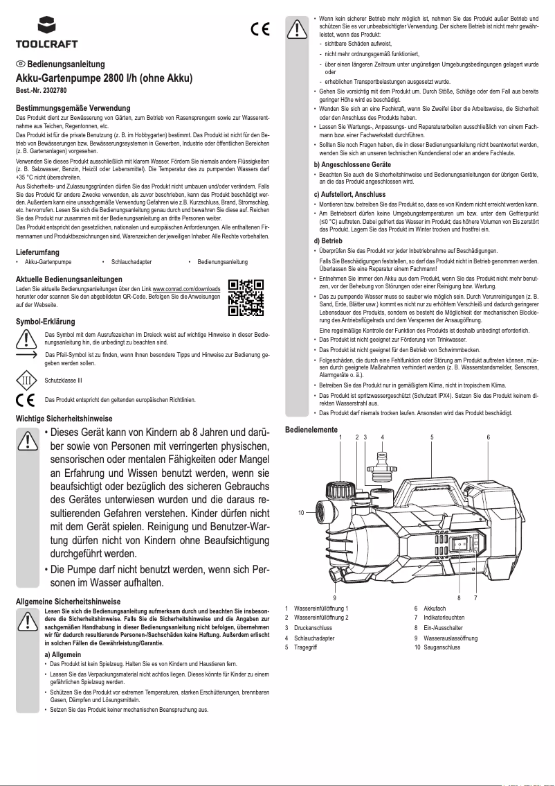 Page 1 de la notice Manuel utilisateur Toolcraft GPG-L118