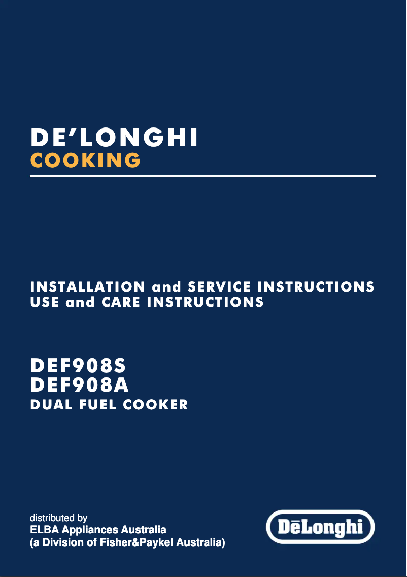 Page n°1 - Manuel utilisateur DeLonghi DEF908S