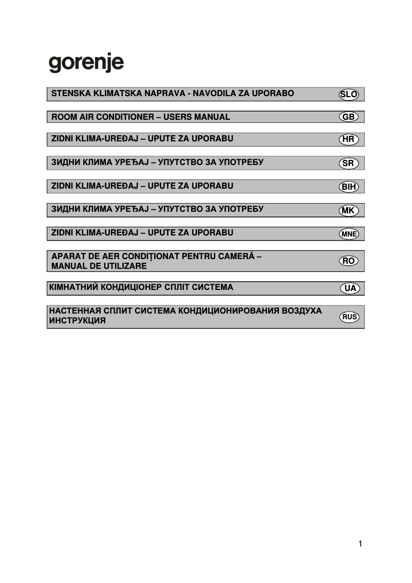Page n°1 - Manuel utilisateur Gorenje KAS26NF3DCINVF1