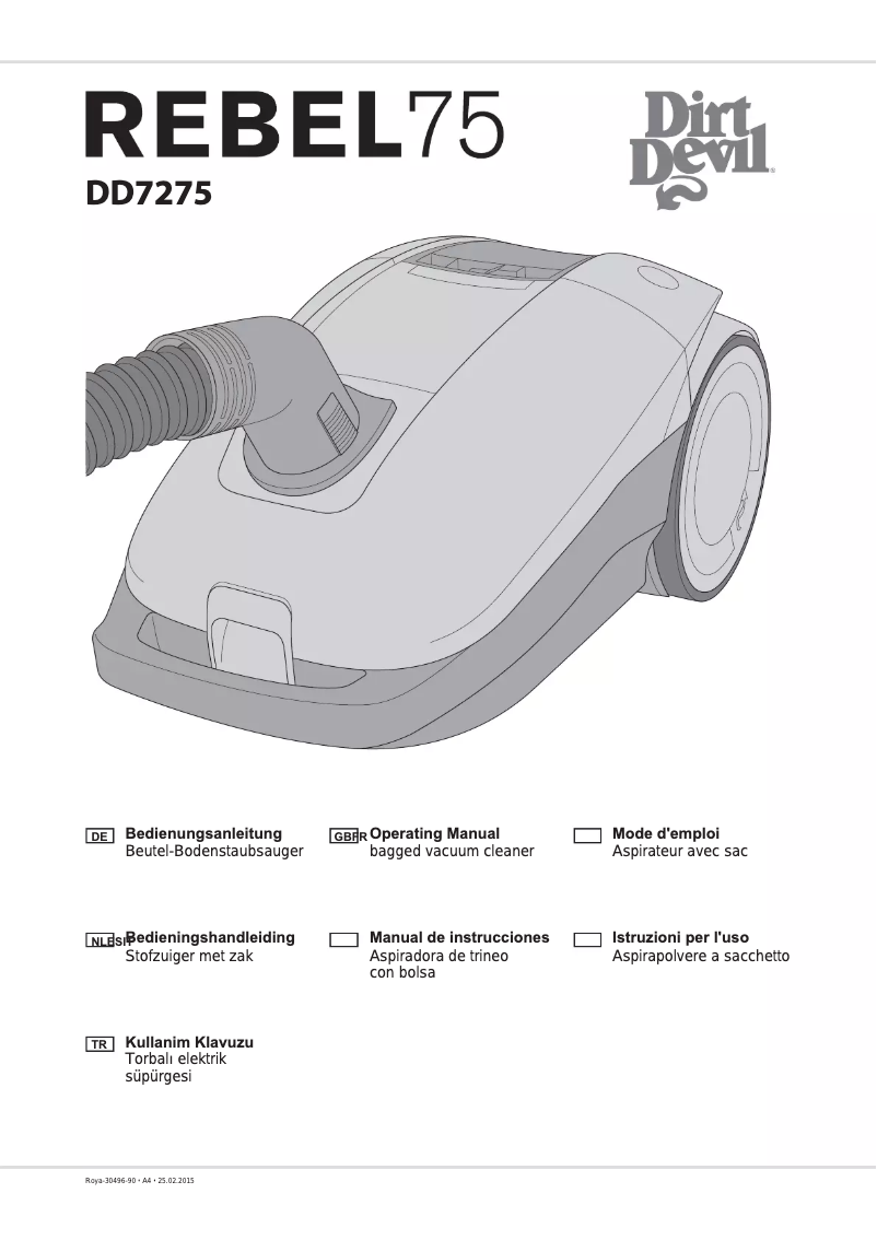 Page n°1 - Manuel utilisateur Dirt Devil Rebel 75 HFC DD7275