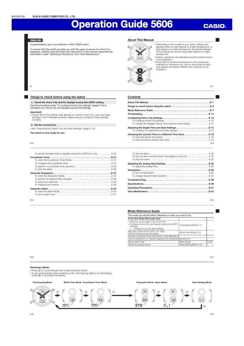 Page 1 de la notice Manuel utilisateur Casio Baby-G MSG-C100G-7AER