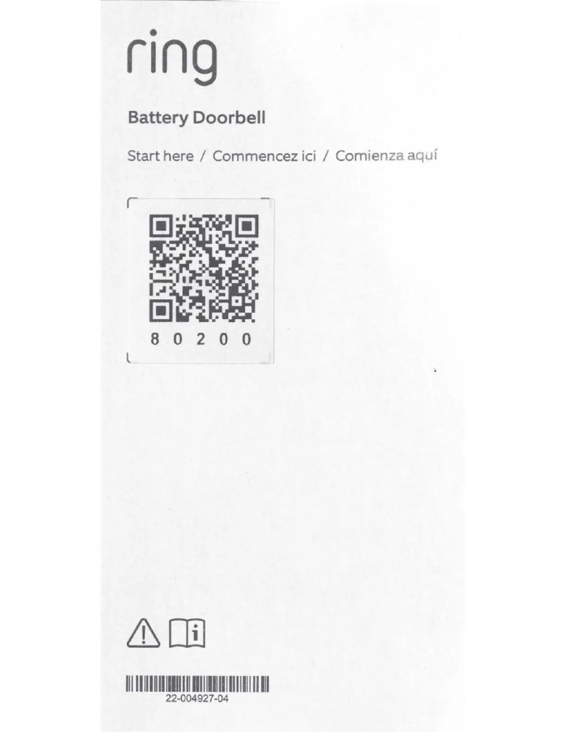 Page 1 de la notice Manuel utilisateur Ring Battery Doorbell