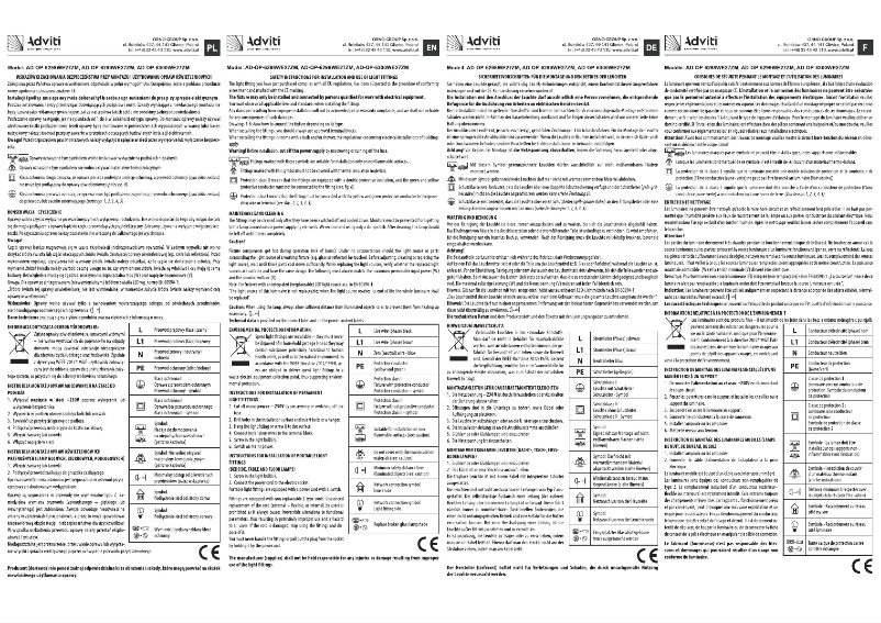 Image de la première page du manuel de l'appareil AD-OP-6298WE27ZM