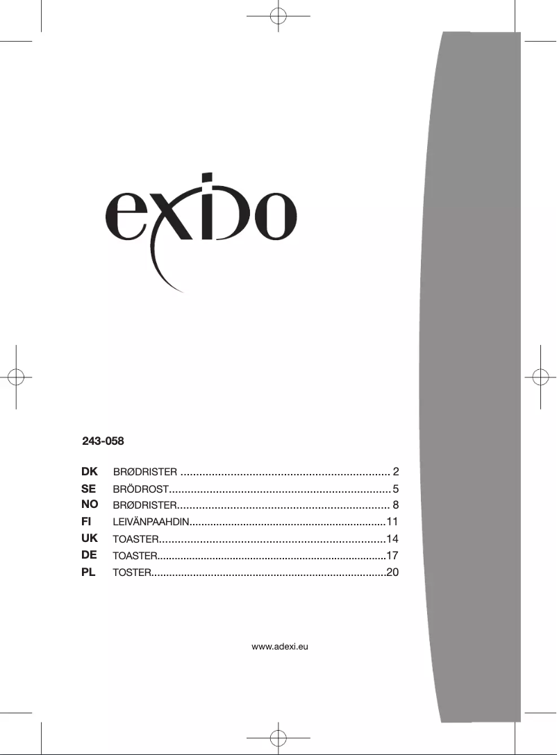 Image de la première page du manuel de l'appareil 243-058