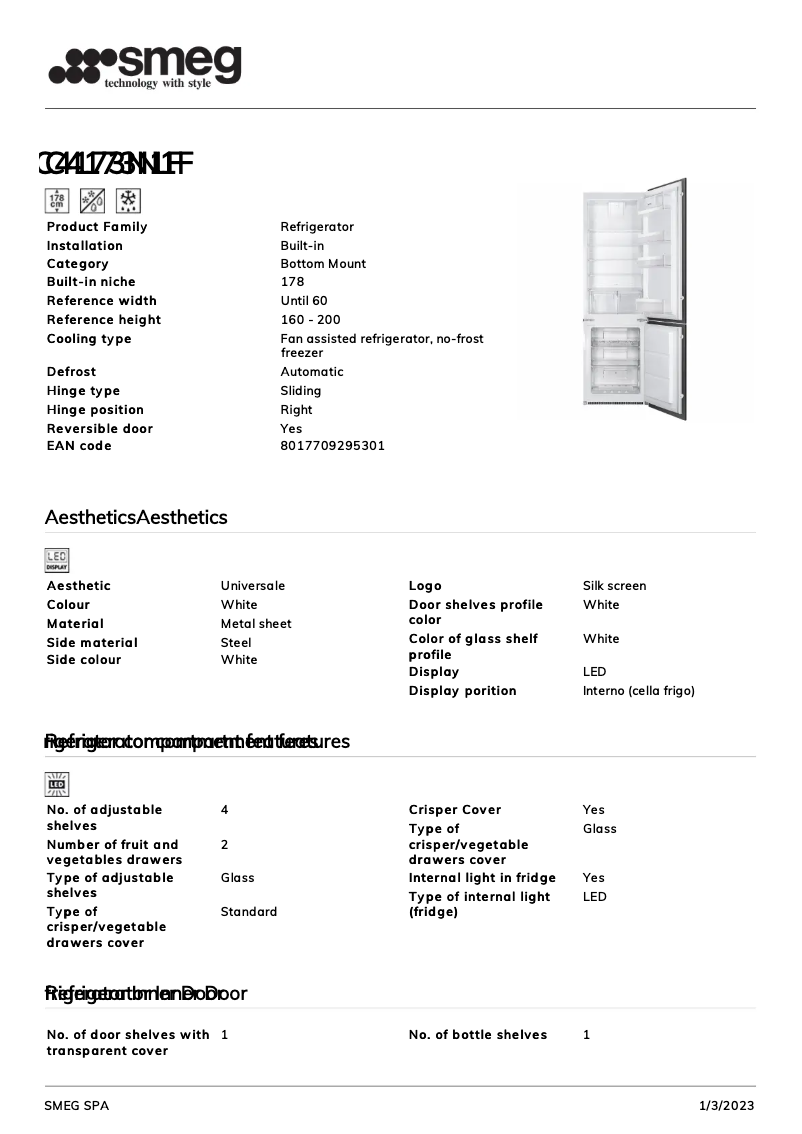 Page 1 de la notice Brochure Smeg C4173N1F