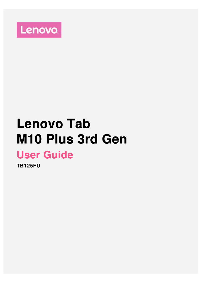 Page n°1 - Manuel utilisateur Motorola Tab M10 Plus 3rd Gen
